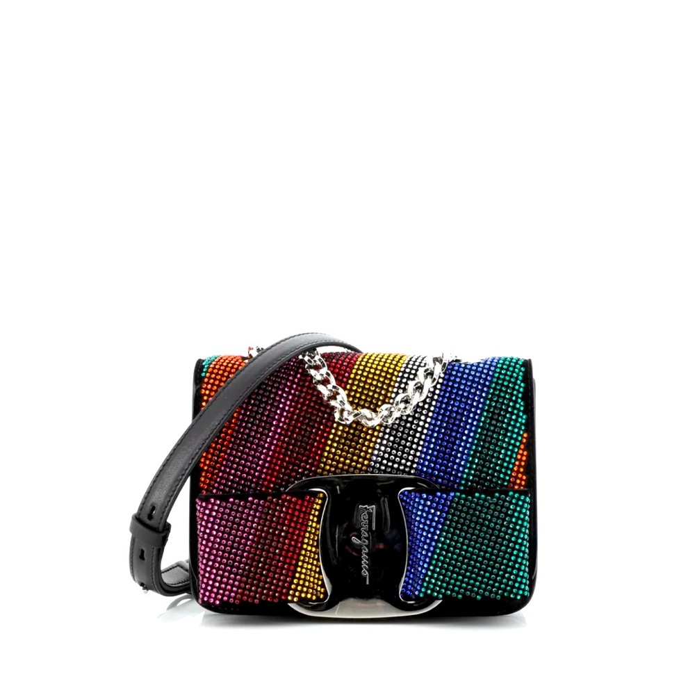 Salvatore Ferragamo
Miss Vara Bow Crossbody Bag Crystal Embellished Leather Mini